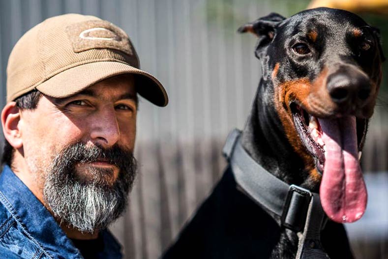 K9 Duke Doberman Pinscher and his Owner