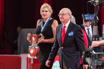 2017 Breeder of the Year: Helyne E. Medeiros, Seasyde Pointers, Sporting Group; 2017 Breeder of the Year ceremony at the AKC National Championship presented by Royal Canin.