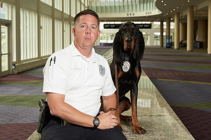 ACE Award winner "Copper" and Officer Christopher Hattaway