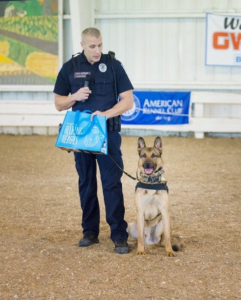 Officer Matthew Karlowsky and K9 Officer Tony Donations 2018