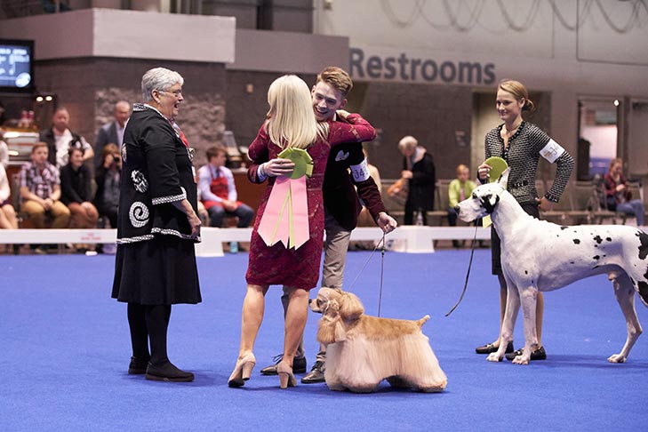 Best Junior Handler: Johnathon Wehry handling GCHS CH Cameo Siloet's Gold Coast Legacy (Cocker Spaniel, ASCOB); Junior Showmanship Finals at the 2019 AKC National Championship presented by Royal Canin, Orlando, FL.