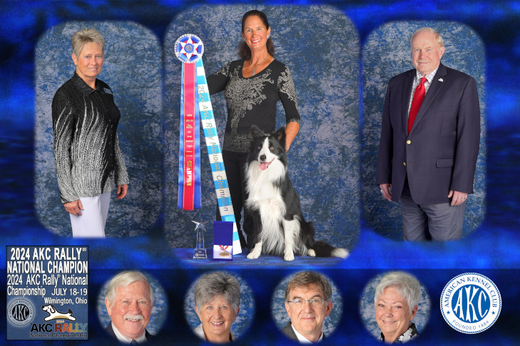 2024 AKC Rally National Championship or AKC National Obedience Championship Dog Show action or awards photo