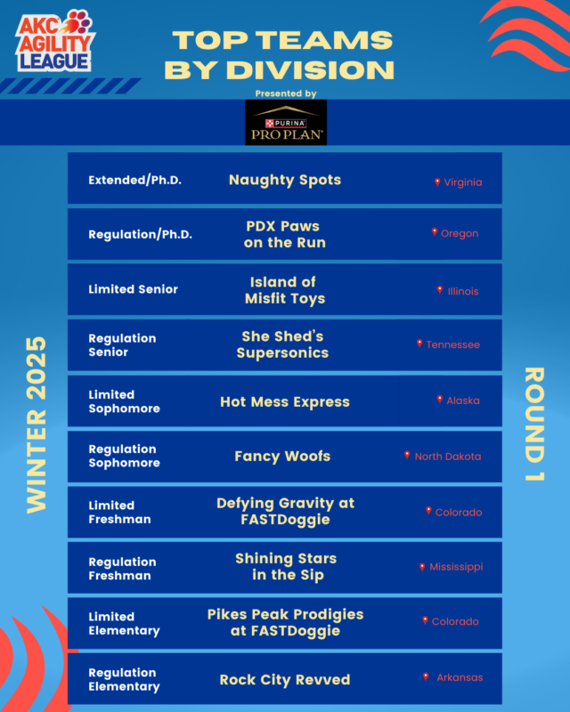 AKC Agility League™ Rankings American Kennel Club