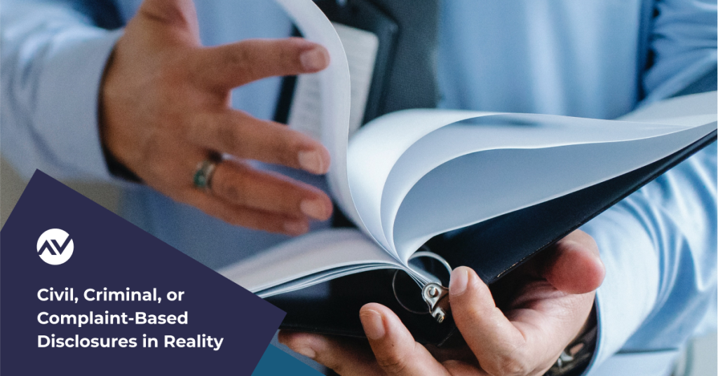 Civil, Criminal, or Complaint-Based Disclosures for Financial Advisors in Reality