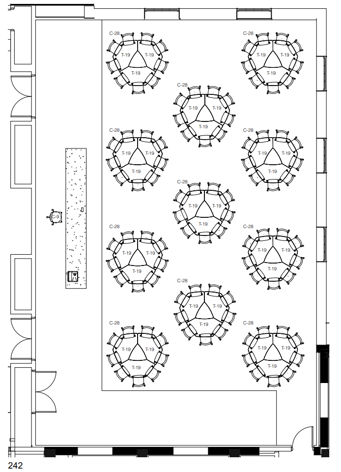 Physics Bldg Room 242 layout diagram