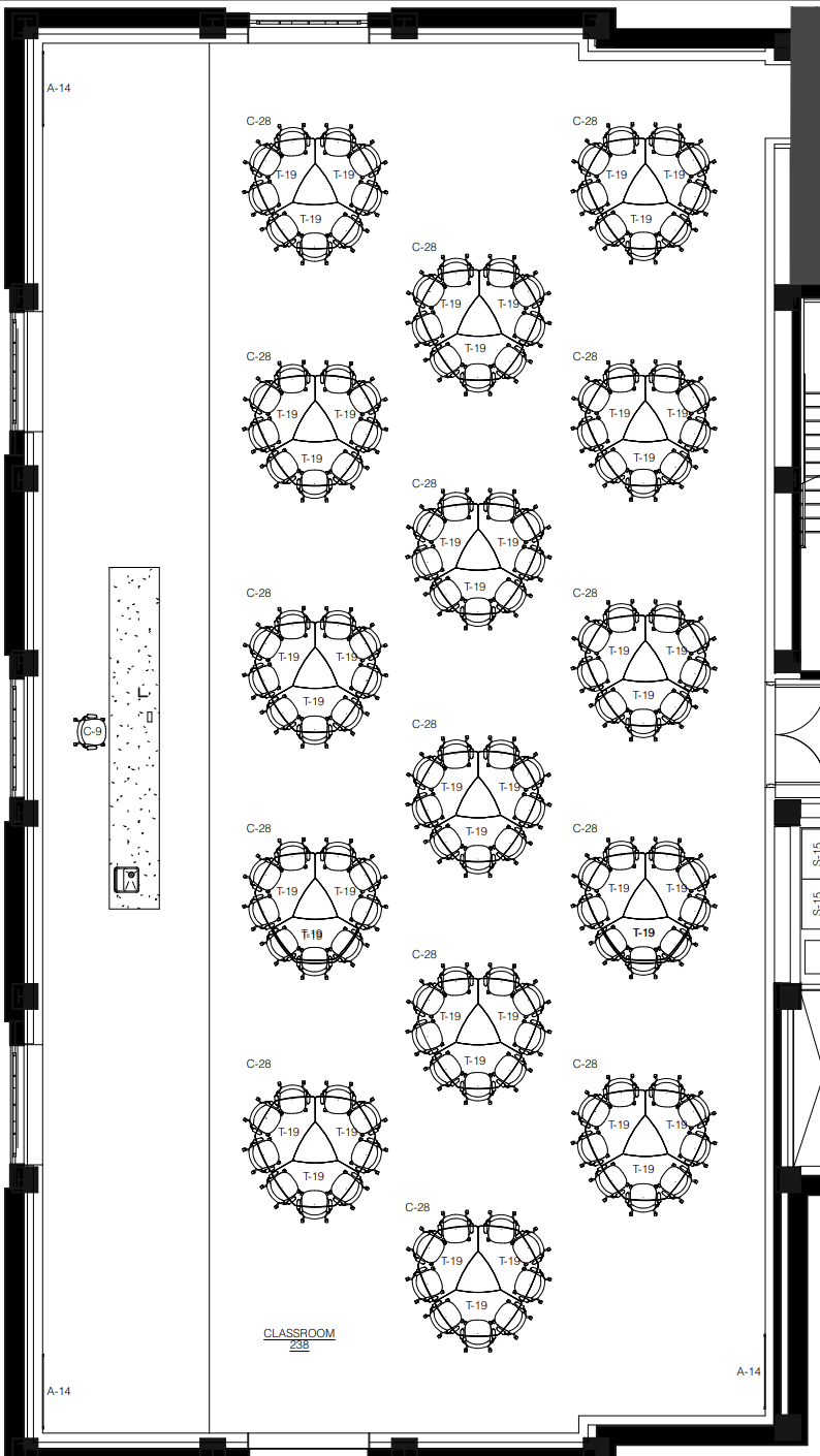Physics Bldg Room 238 layout diagram