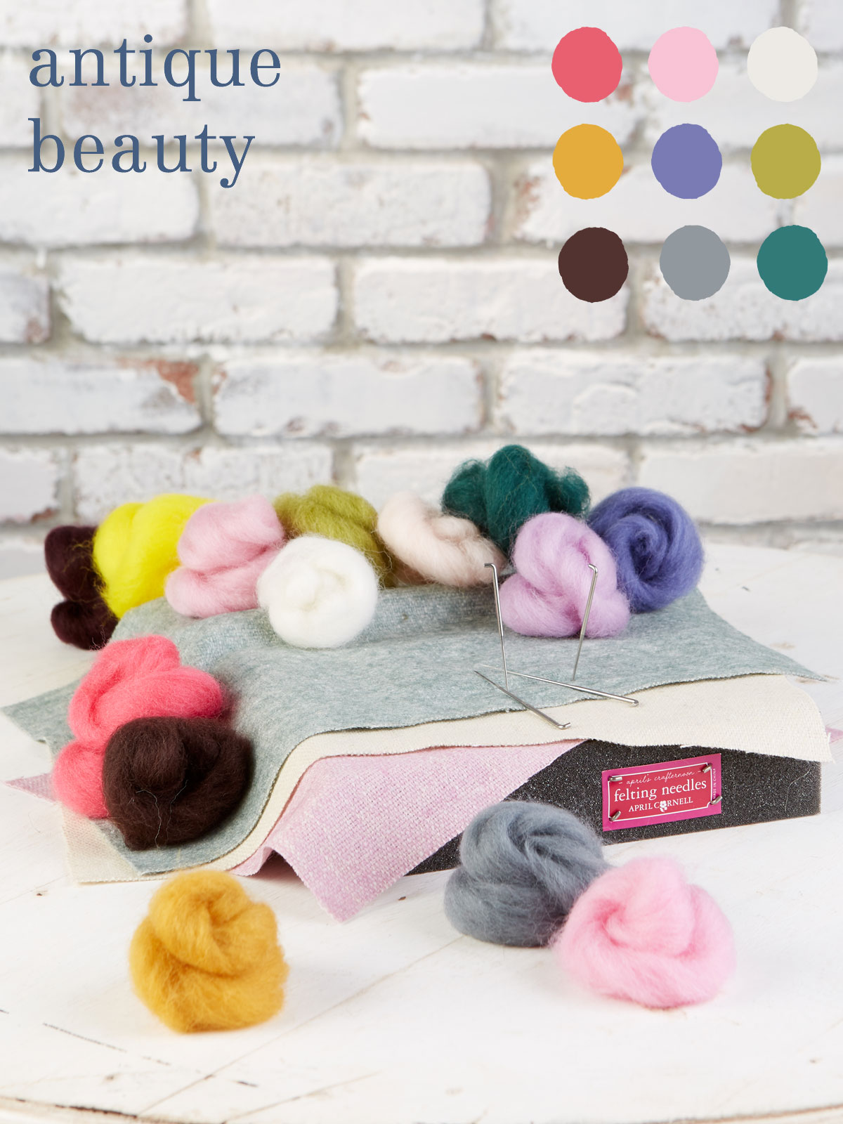 Antique Beauty Large Felting Kit Artist's Studio Collection, Wool