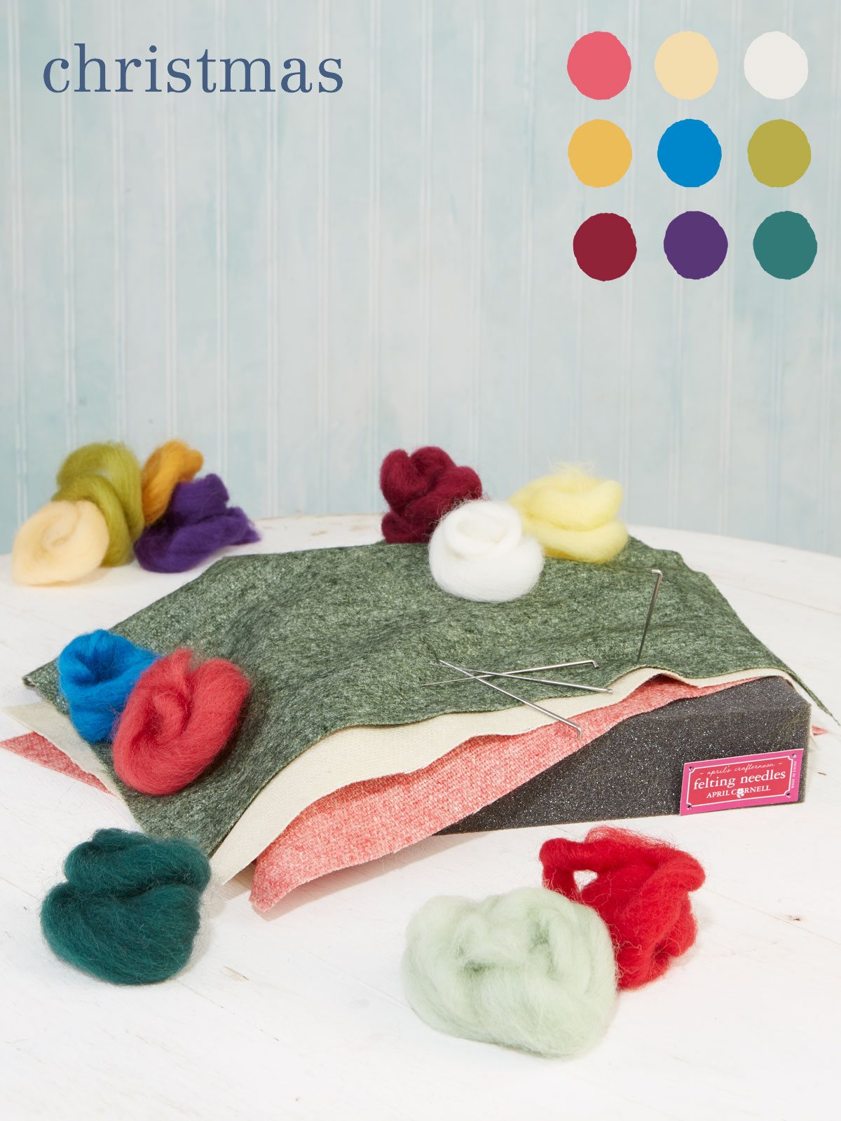 Christmas Large Felting Kit April's Crafternoons, Wool Felting Kits