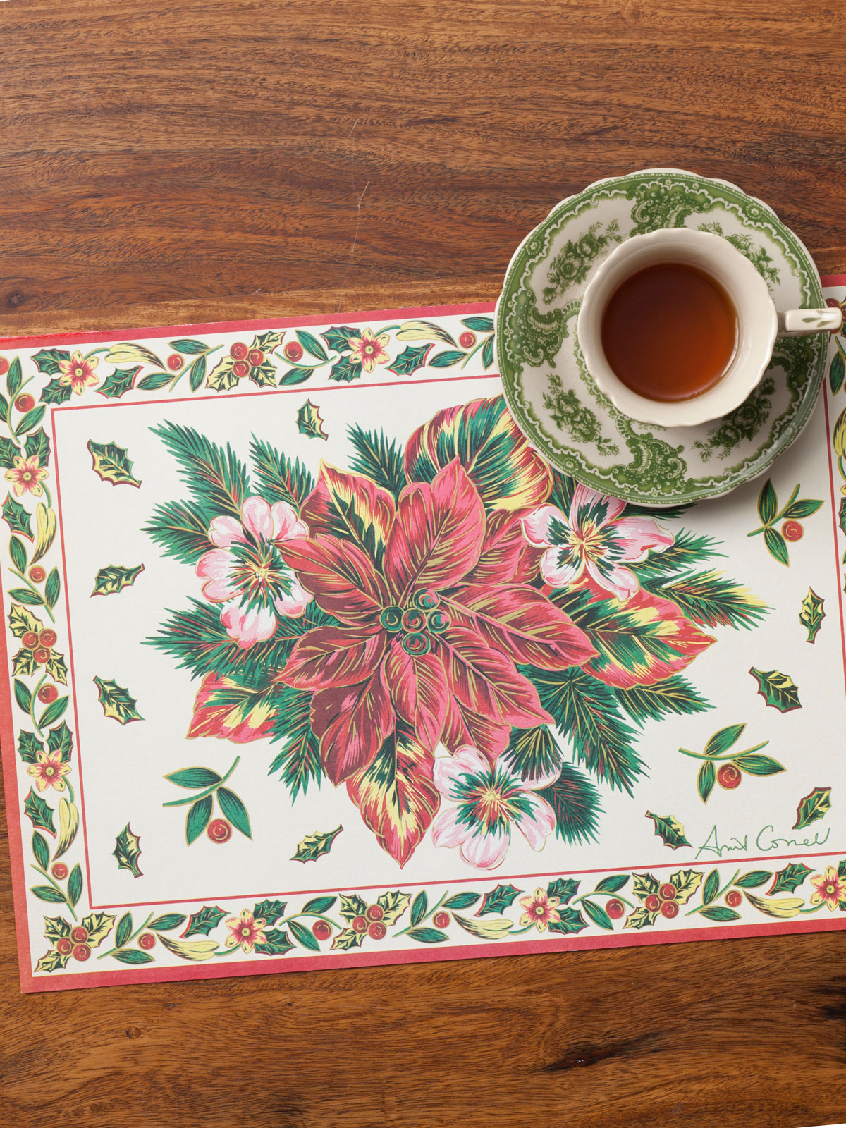 Christmas Watercolors Paper Placemats Set/24 Linens & Kitchen