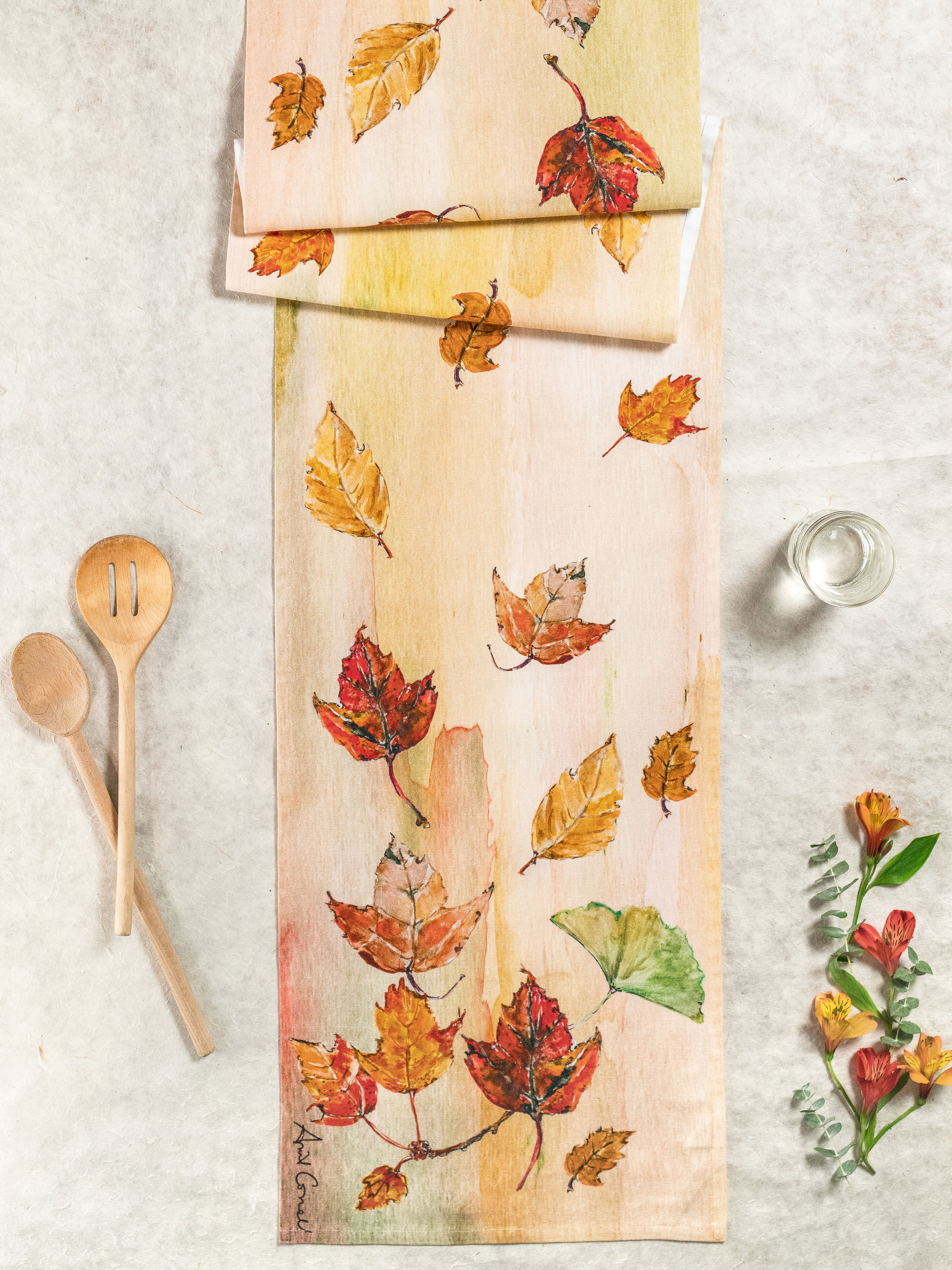 Autumn Leaves Tablecloth Kitchen & Table Linens, Tablecloths Beautiful Designs by April Cornell