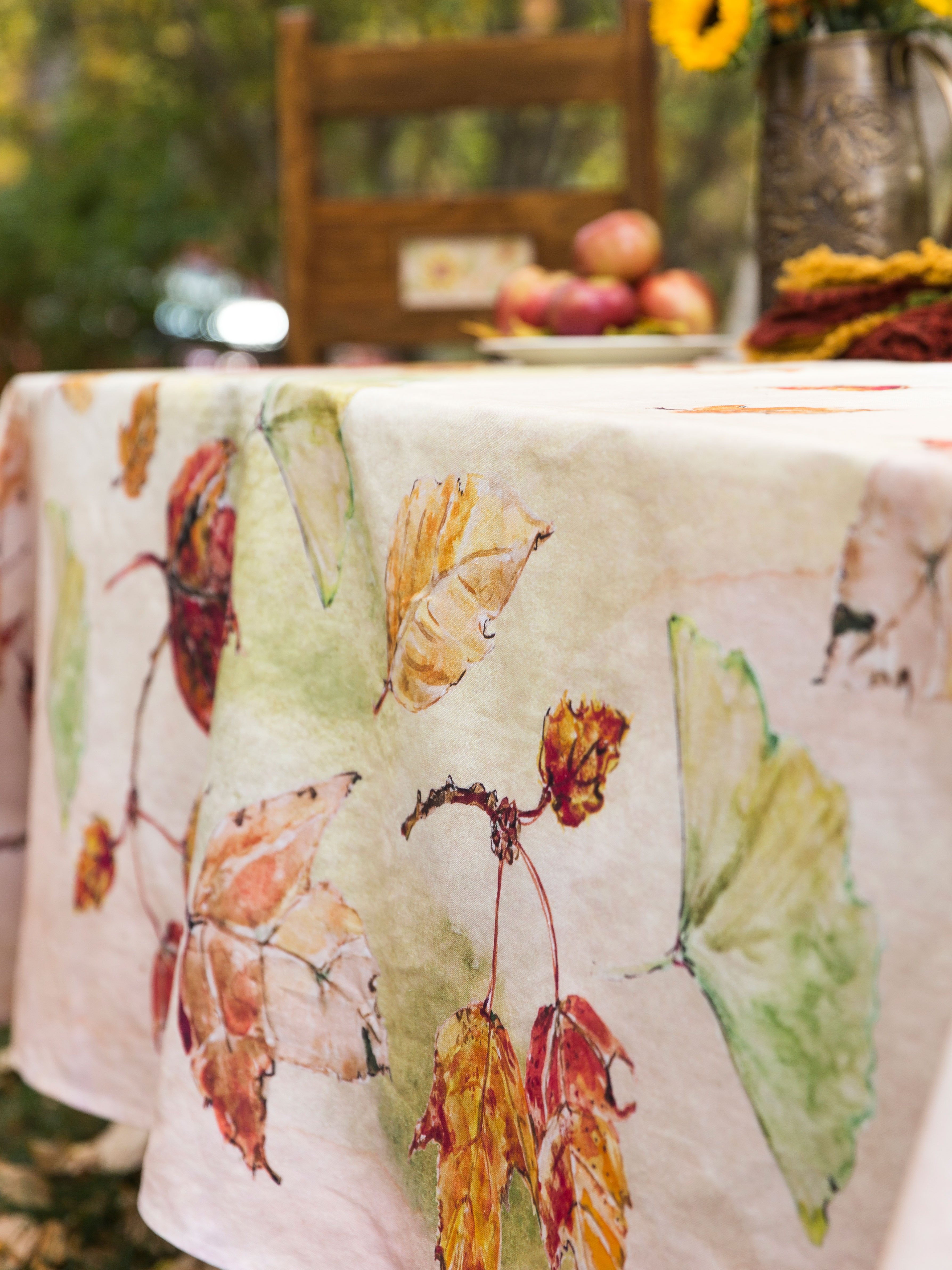 Autumn Leaves Tablecloth Kitchen & Table Linens, Tablecloths Beautiful Designs by April Cornell