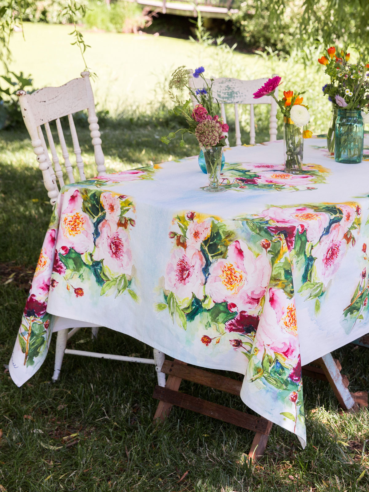 Peony Watercolor Tablecloth Linens & Kitchen, Tablecloths Beautiful