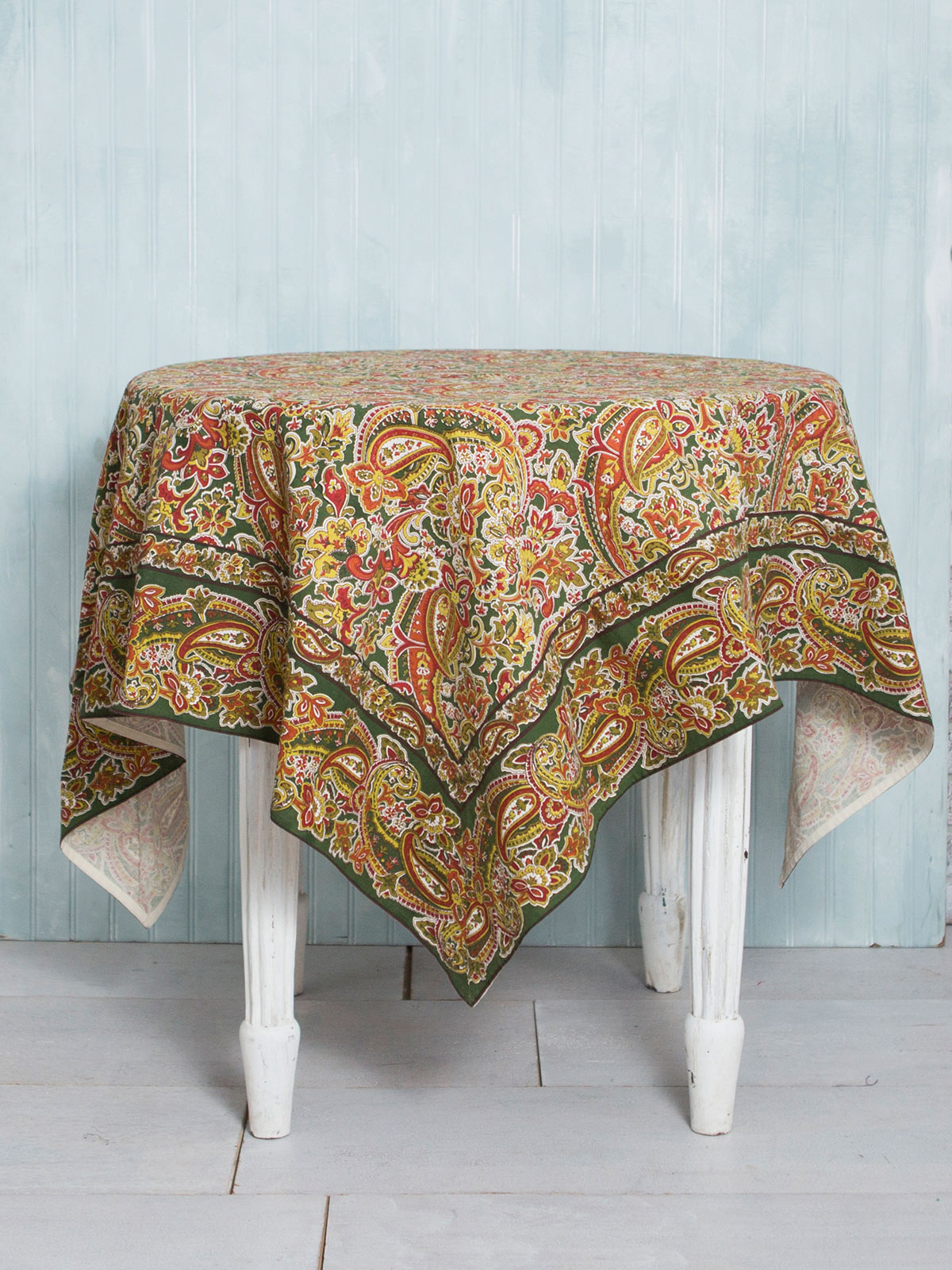 Priscilla's Paisley Tablecloth Attic Sale, Linens & Kitchen Attic