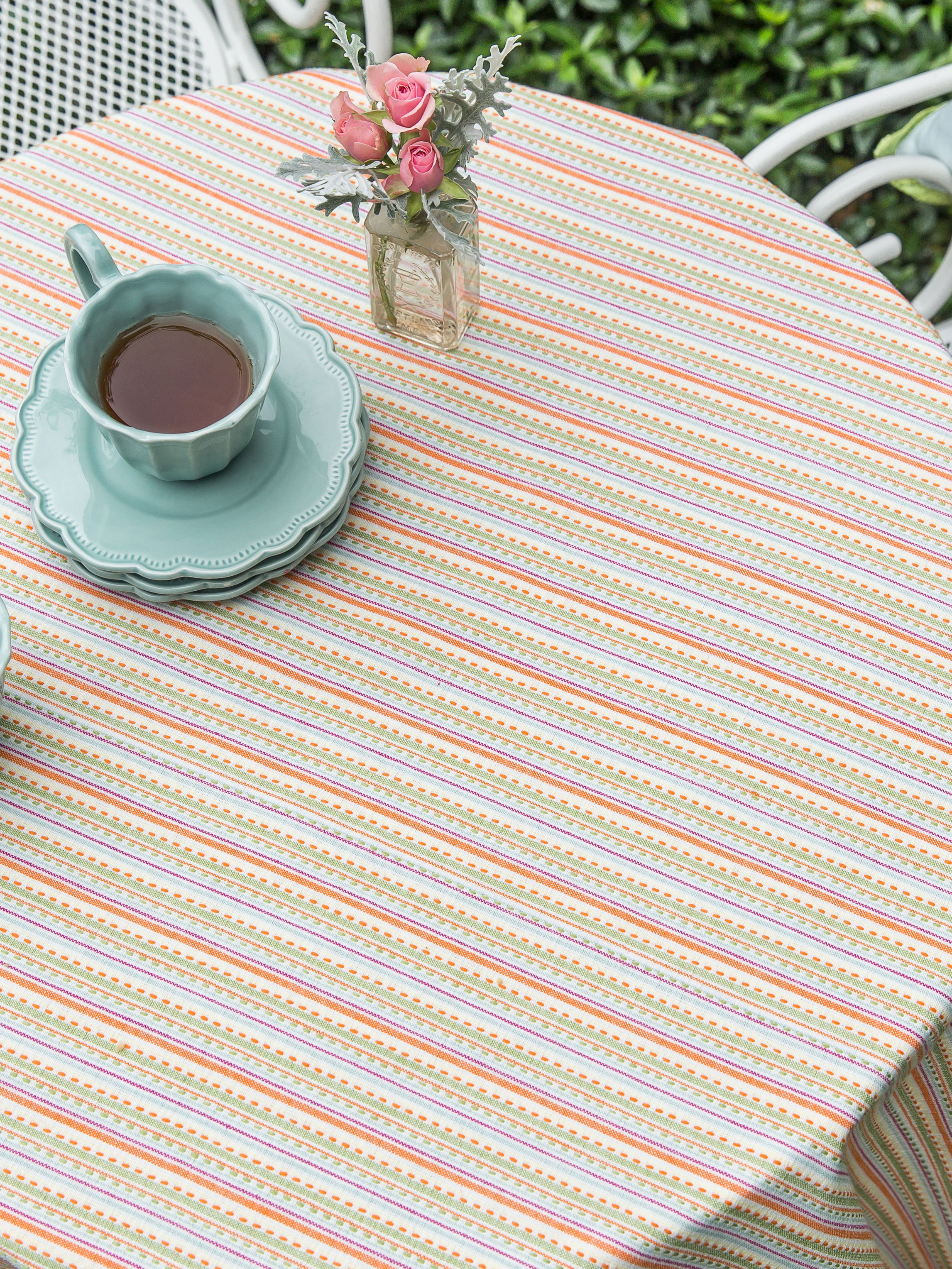 Confetti Stripe Tablecloth Attic Sale, Linens & Kitchen Attic