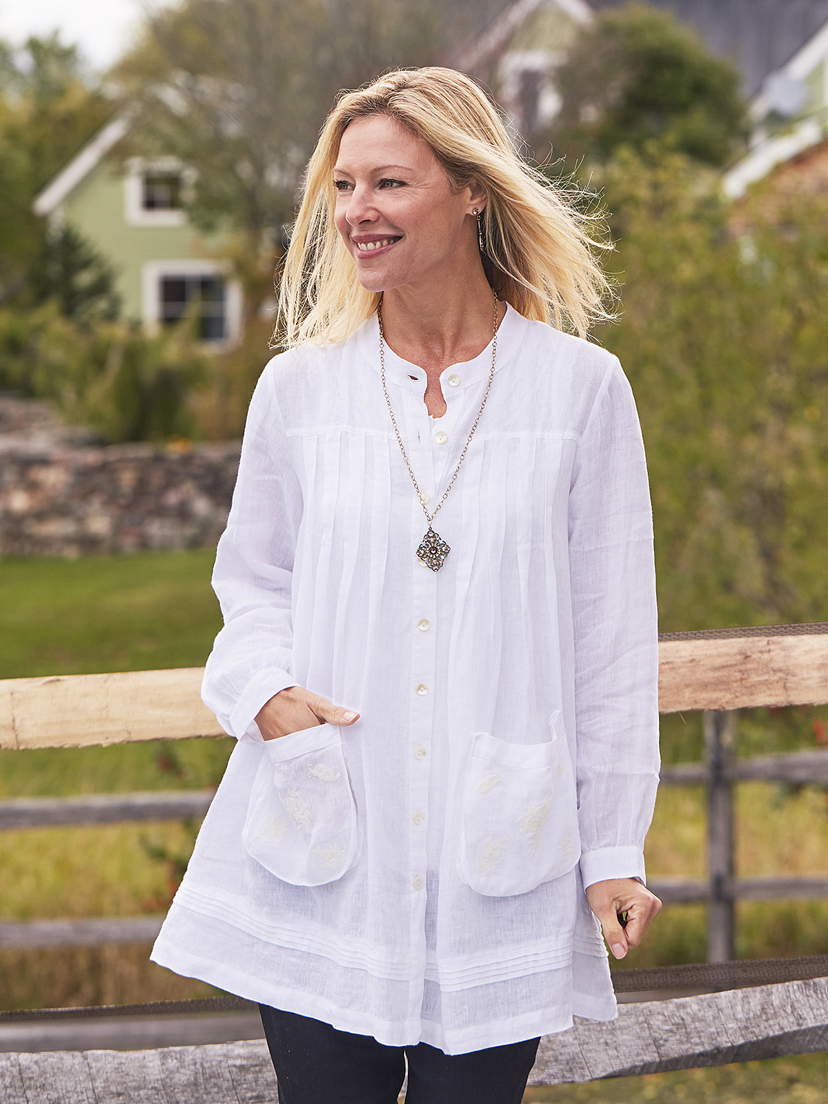 Artist Smock Linen Tunic Ladies Clothing, Blouses & Tunics Beautiful