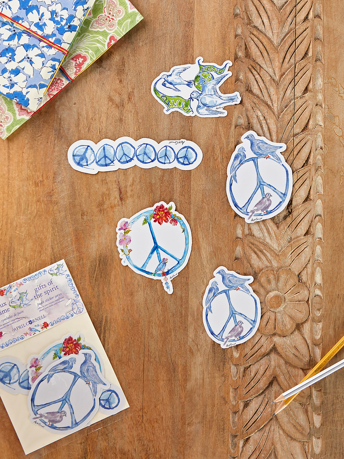 Peace On Earth Sticker Pack Artist S Studio Collection Painting Drawing Beautiful Designs By April Cornell