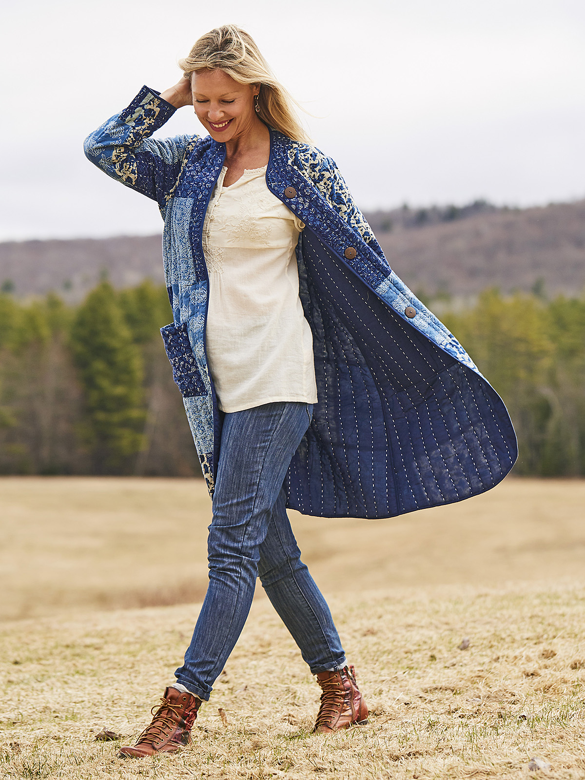 Indian Indigo Quilted Jacket | Attic 