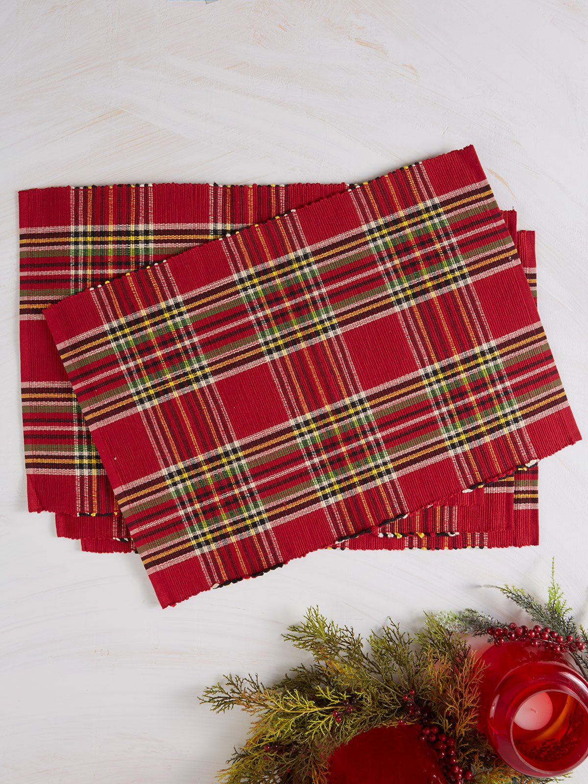 Fireside Tartan Plaid Placemat Set of 4 Kitchen & Table Linens