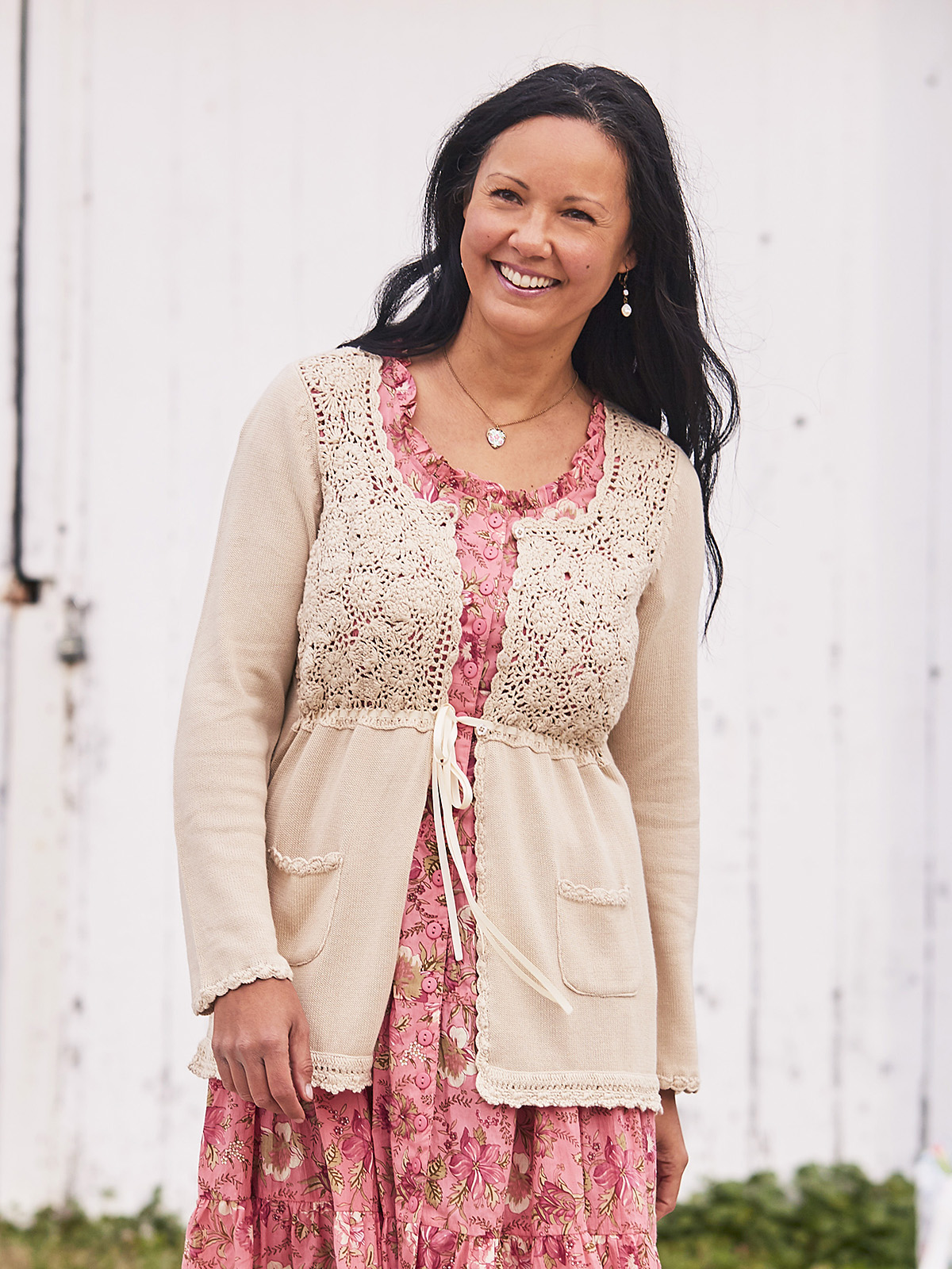 Ribbon Rose Crochet Sweater Attic Sale, Tops Attic Beautiful Designs