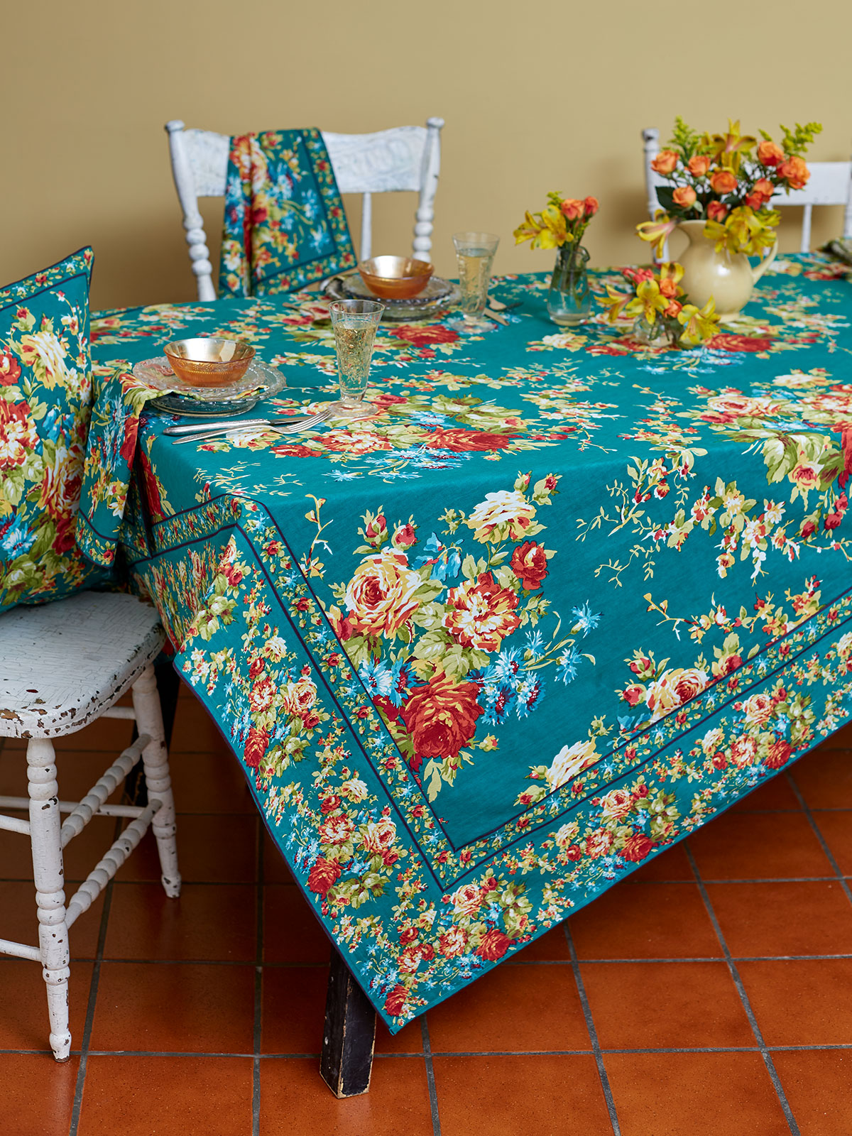 Cottage Rose Tablecloth Kitchen & Table Linens, Tablecloths