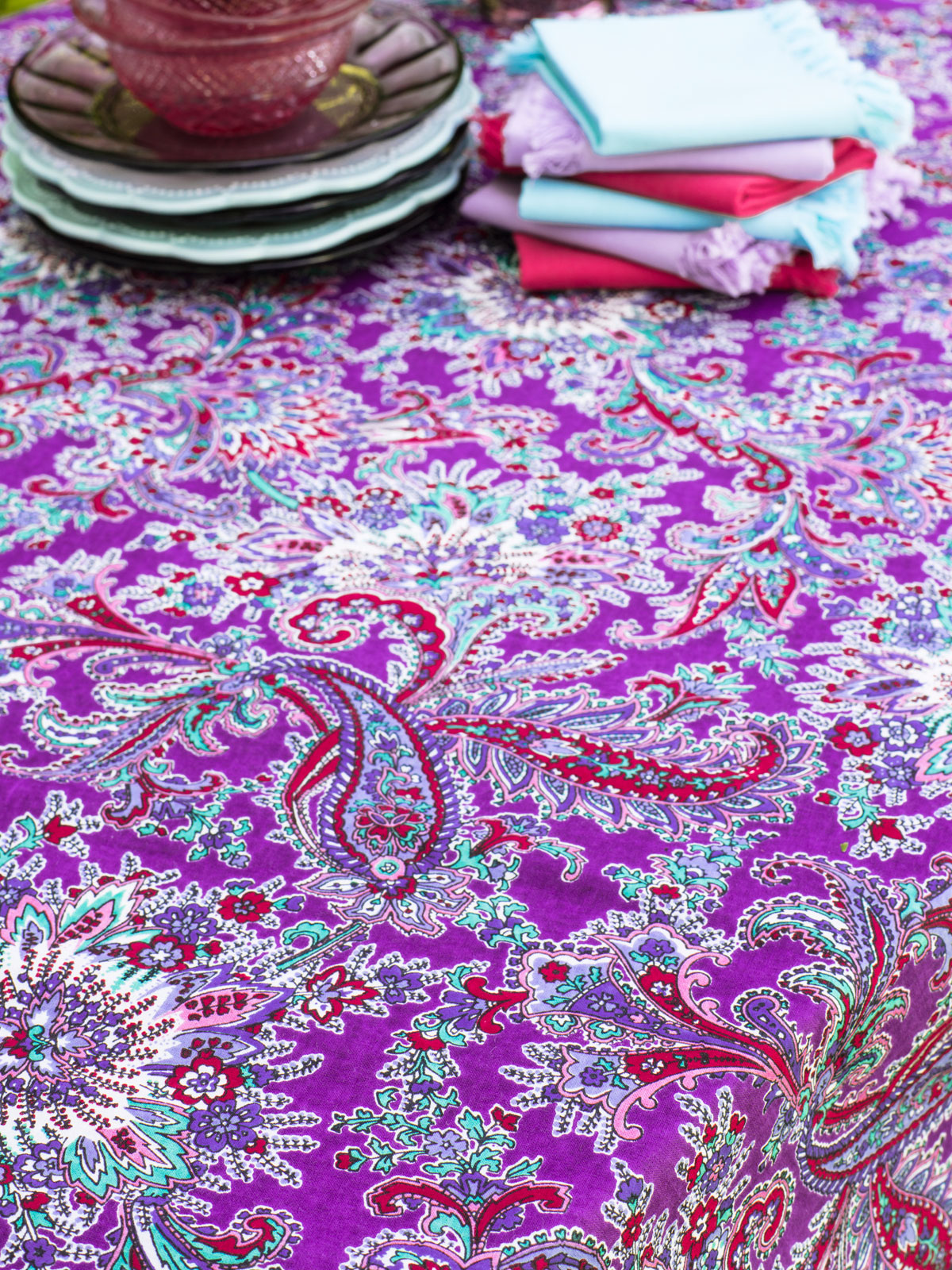 Rhapsody Paisley Tablecloth Kitchen & Table Linens, Tablecloths