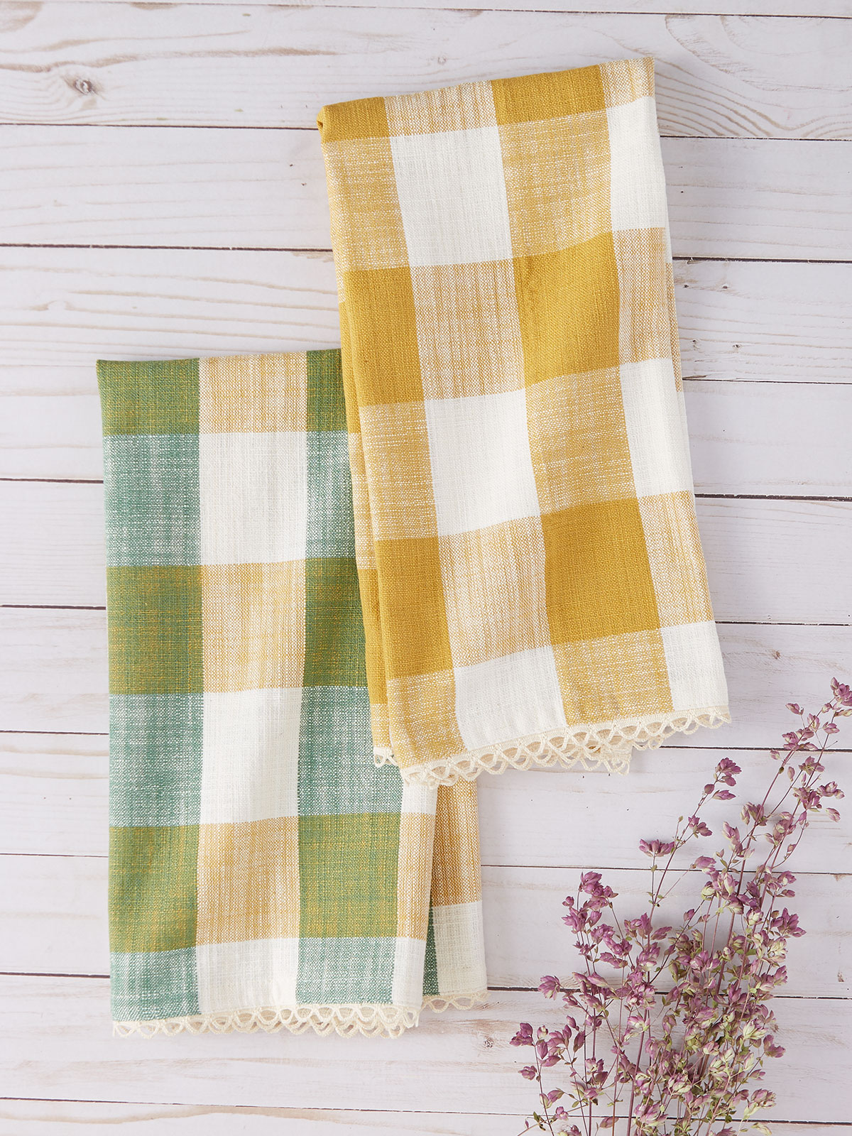 Cottage Check Tea Towel S/2 Kitchen & Table Linens, Tea Towels & Tea Cozies Beautiful Designs