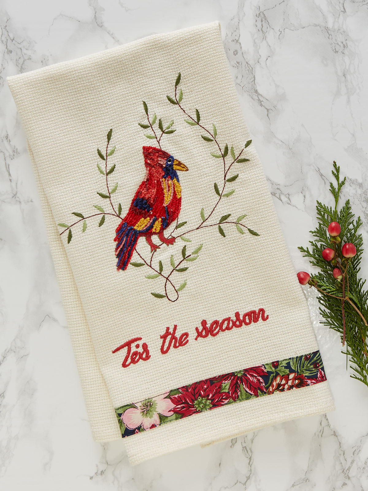 cardinal tea towel