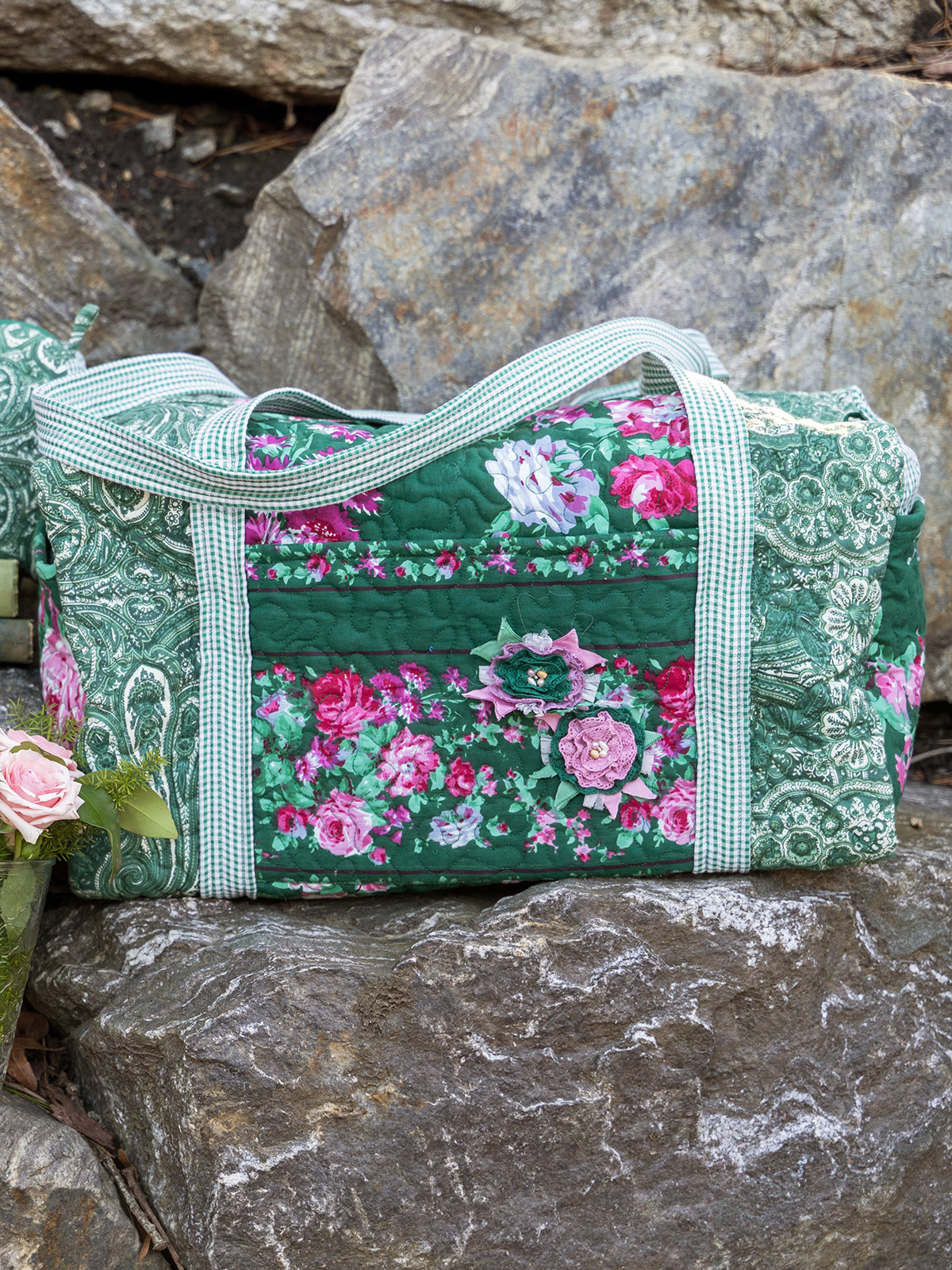 English Ivy Patchwork Duffle Bag Accessories, Bags Beautiful Designs by April Cornell
