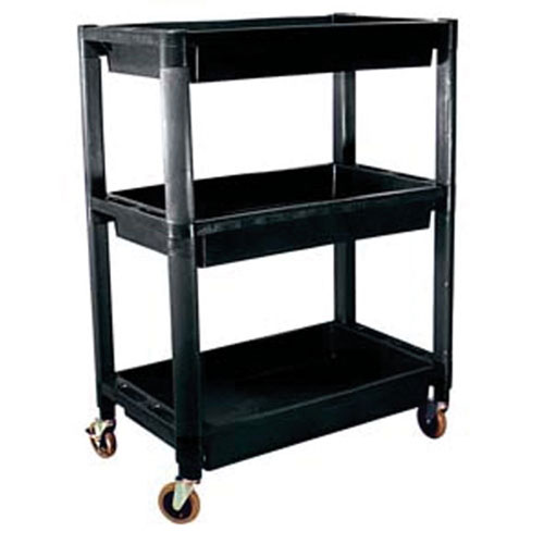 3Shelf HeavyDuty Plastic Utility Cart, Work Carts Auto Body Toolmart