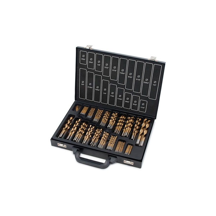 Titan Tools 170pc. Titanium Coated Drill Bit Set, Drill Bits Auto Body