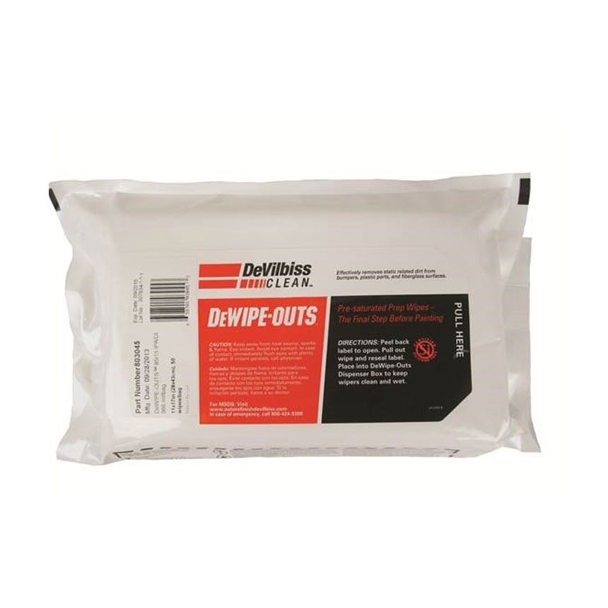 DeVilbiss DeWipeOuts PreSaturated Prep Wipes Auto Paint Prep