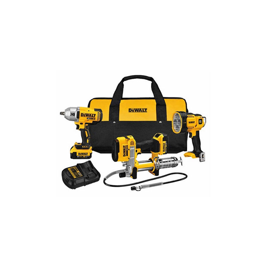 DeWalt 20V Impact Wrench, Grease Gun Combo Kit DCK397HM2, Cordless