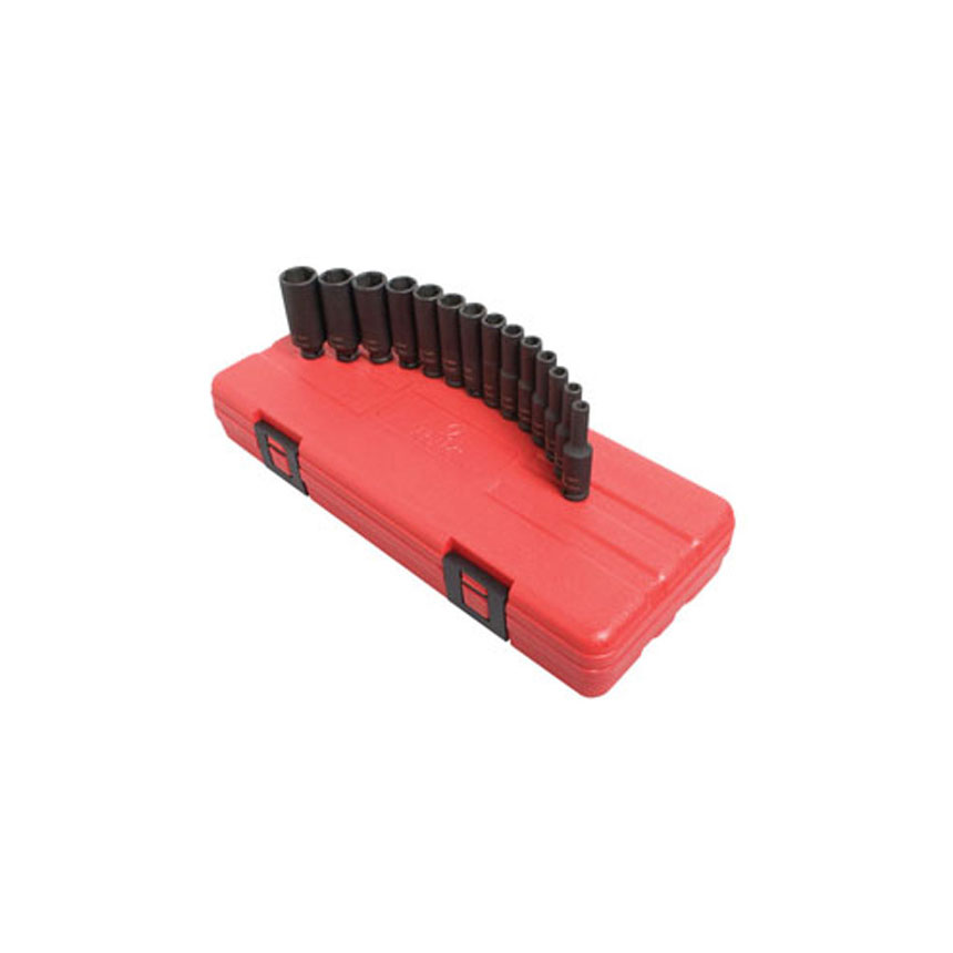 Sunex Tools 1/4 Drive 14 Piece Metric Deep Impact Socket Set