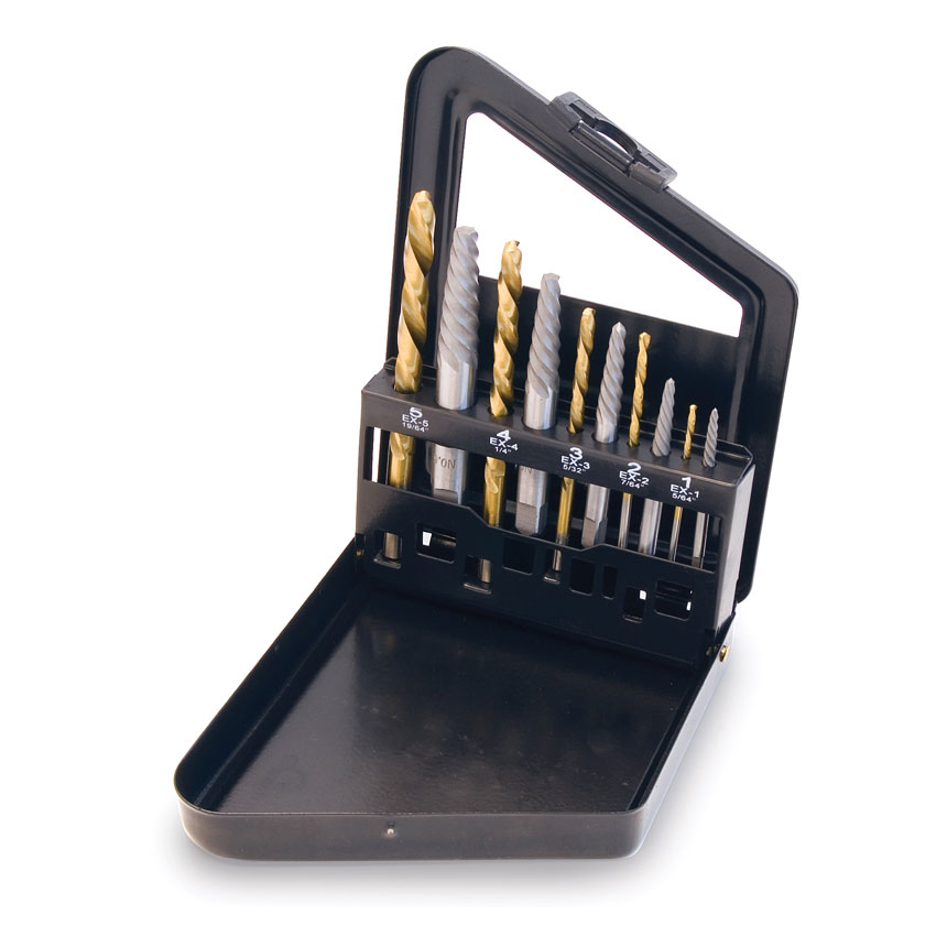 Titan Tools 10pc Reverse Drill & Screw Extractor Set 16013, Screw