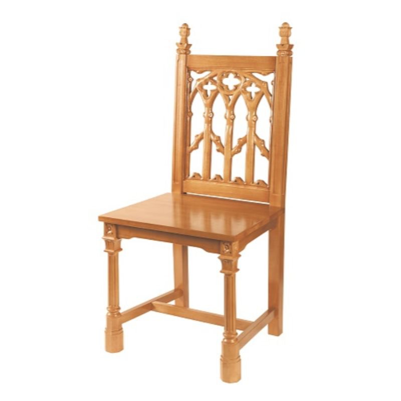 Maple Hardwood Medium Oak Finish Side Chair, Church Supplies Autom