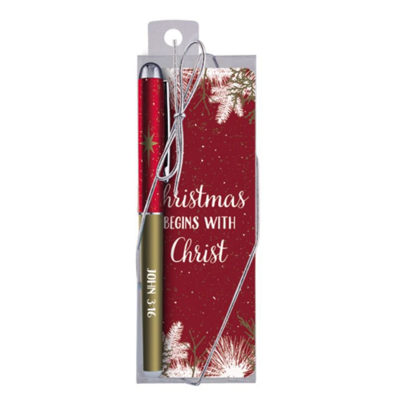 Christmas Begins with Christ Gift Pen with Bookmark 12/pk