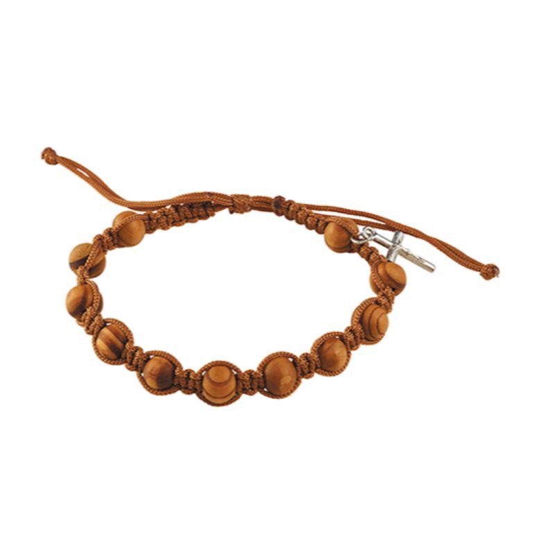Olive Wood Finish Rosary Bracelet 12/pk , Devotional Items Autom
