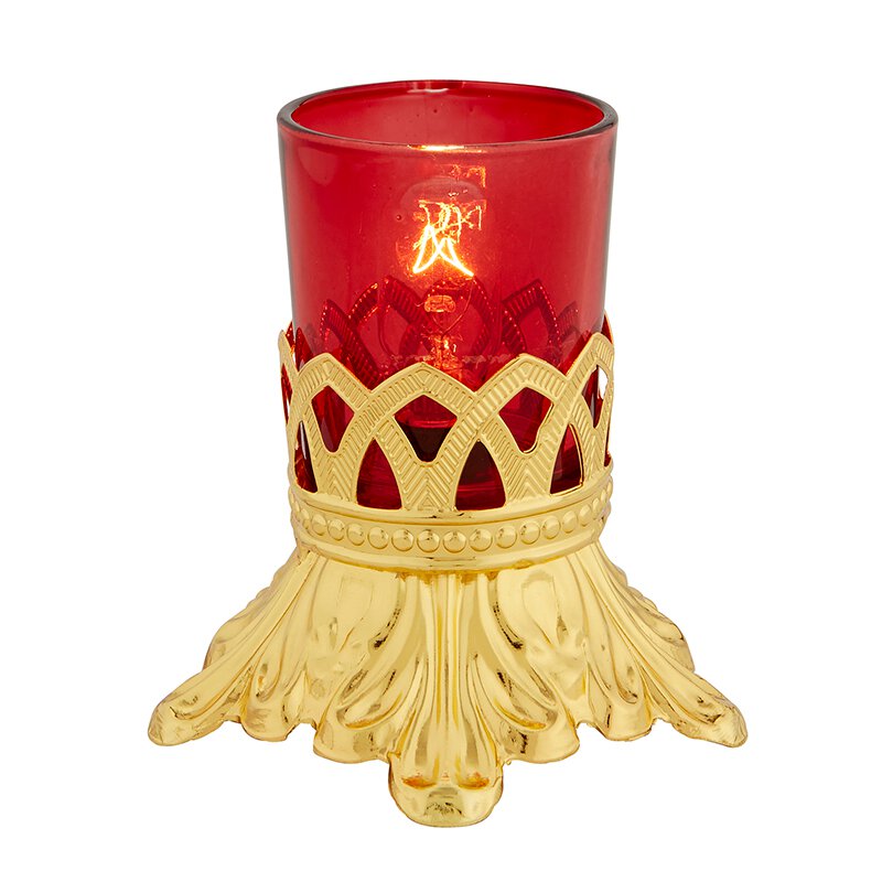 Sudbury Brass™ Electric Votive Holder with Ruby Glass, Church Supplies