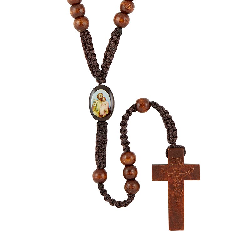 St. Joseph Wood Cord Rosary 18/pk, Devotional Items Autom
