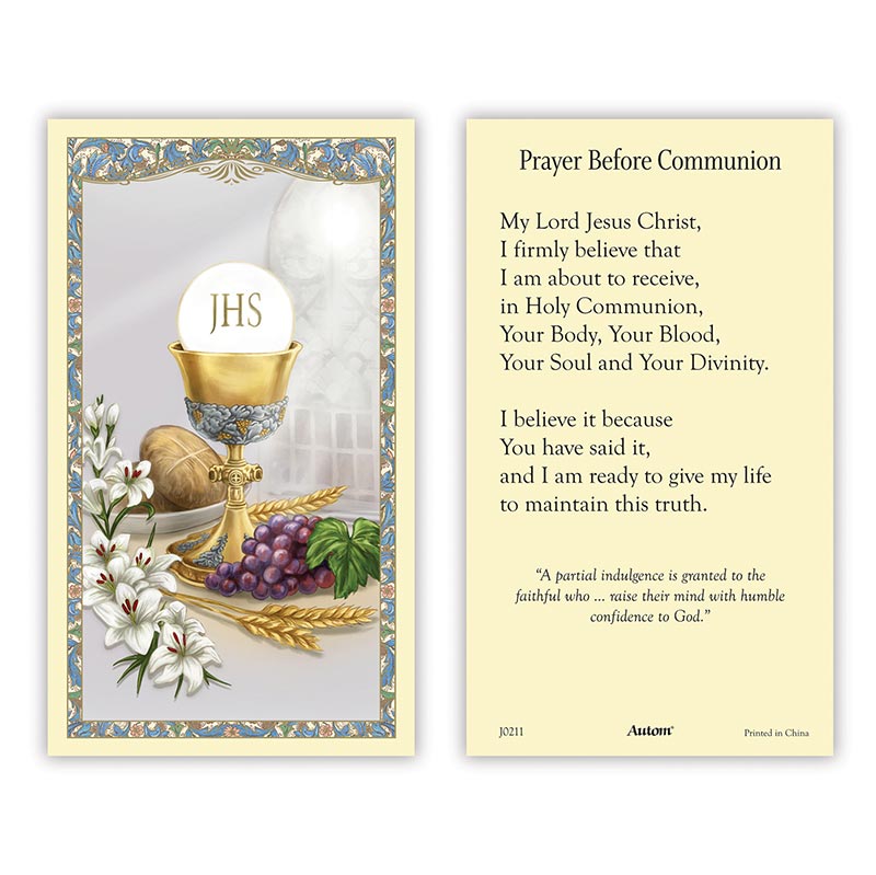 Sacramental Grace First Communion Holy Card 100/pk, Devotional Items