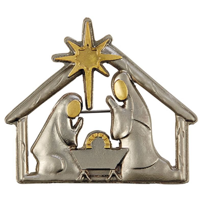 Nativity Christmas Lapel Pin 6/pk, Christmas Autom