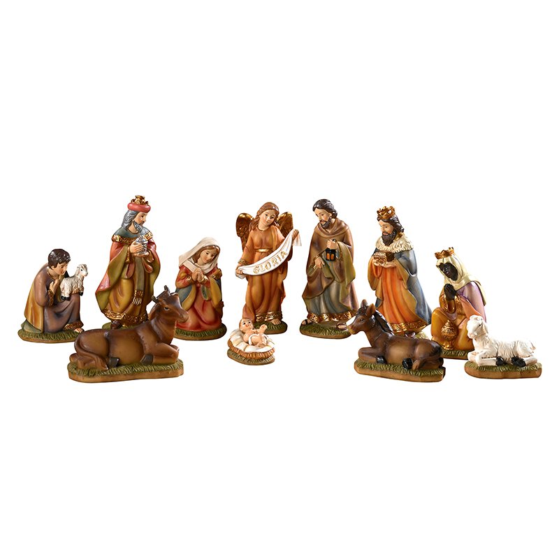 4.5 H 11piece Nativity Set, Gifts Autom