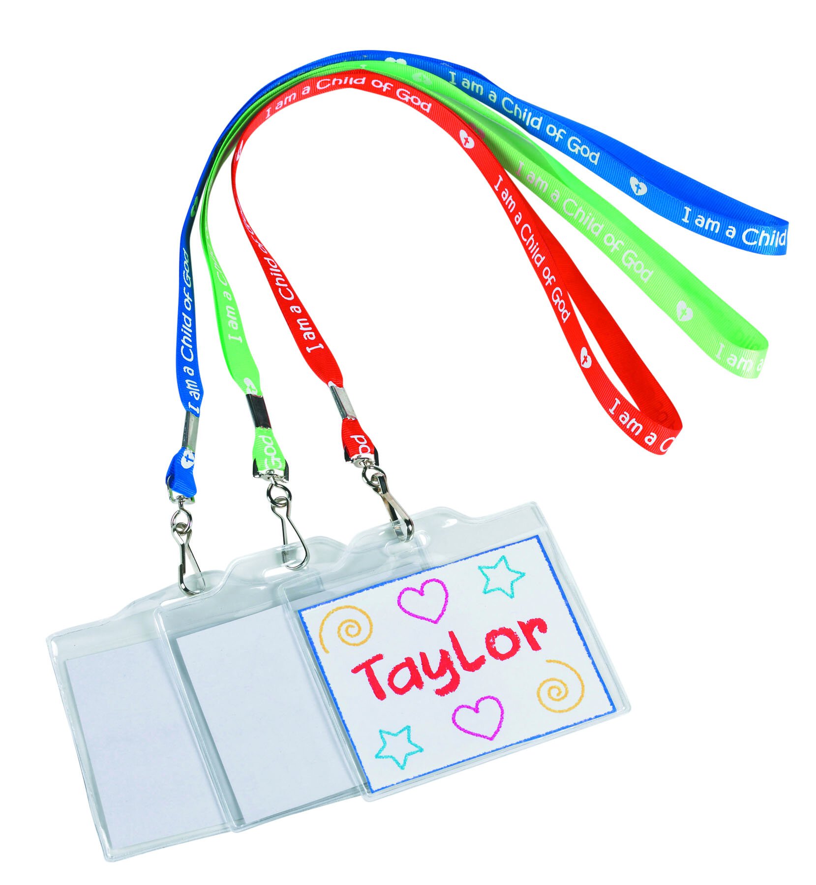 Color Your Own Name Badge with Lanyard Assortment (3 Asst)
