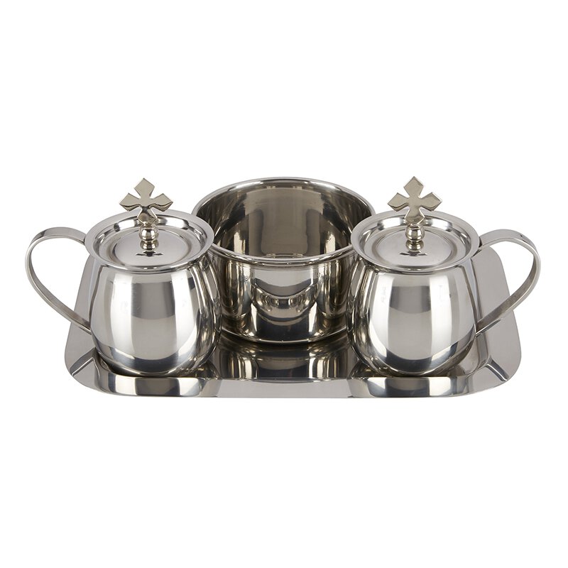 Cruet Set with Tray and bowl stainless steel