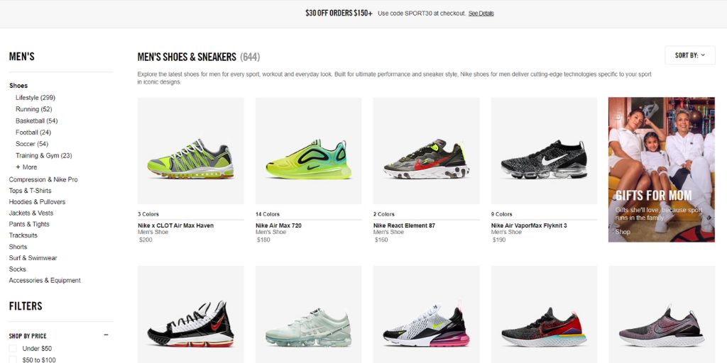Nike 2019 Category Page