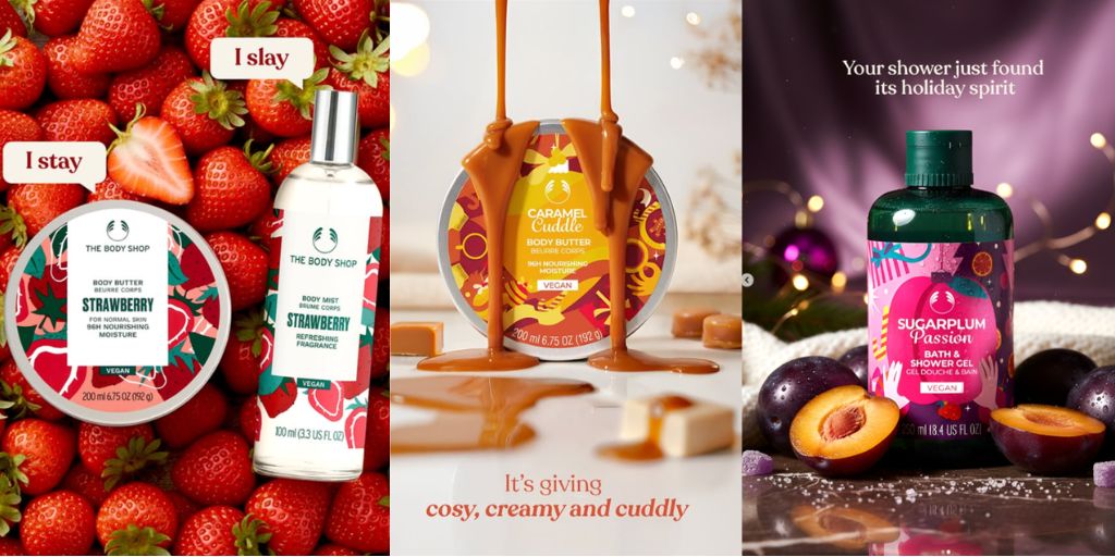 The Body Shop Nature-themed product photography background 