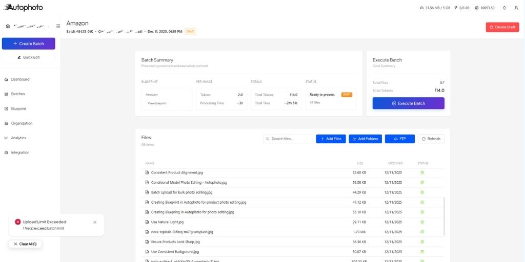 Upload Bulk Amazon Product Photo editing Images