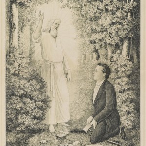 Illustration: "The angel Moroni delivering the plates of the Book of Mormon to Joseph Smith," 1886. Credit: Library of Congress