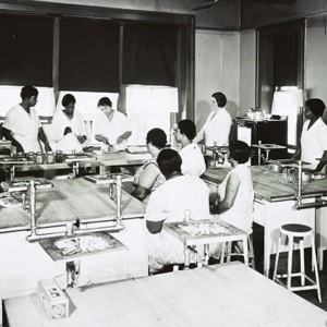 African American and white women learning to can food in cooking class kitchen between 1925 and 1930. Source: Library of Congress