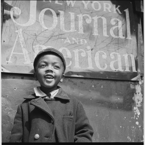 Harlem Newsboy, 1943, by Gordon Parks (Library of Congress).